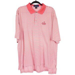 Byron Nelson Eleven Straight Polo Shirt XL Eagles Bluff Striped Salmon Pink Golf